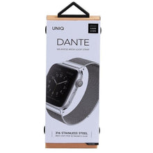 Заредете изображение във визуализатора на галерията – UNIQ pasek Dante Apple Watch Series 4/5/6/7/8/SE/SE2 42/44/45mm Stainless Steel srebrny/sterling silver - TopMag
