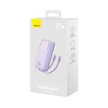 Заредете изображение във визуализатора на галерията – Baseus Comet Series powerbank with display 20000mAh 22.5W - purple + USB-A - USB-C 0.3m cable - white
