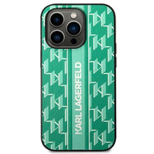 Заредете изображение във визуализатора на галерията – Karl Lagerfeld KLHCP14XPGKLSKN iPhone 14 Pro Max 6,7 "hardcase green / green Monogram Stripe
