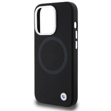 Заредете изображение във визуализатора на галерията – BMW Signature Liquid Silicone MagSafe case for iPhone 15 Pro - black
