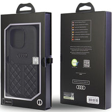 Заредете изображение във визуализатора на галерията – Original Case AUDI hardcase Genuine Leather AU-TPUPCIP14P-Q8/D1-BK for Iphone 14 Pro black
