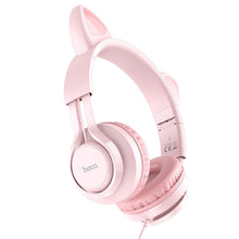 Заредете изображение във визуализатора на галерията – HOCO słuchawki nagłowne z mikrofonem W36 Cat Ear różowe
