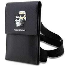 Заредете изображение във визуализатора на галерията – Original KARL LAGERFELD Handbag Saffiano Karl &amp; Choupette KLWBSAKCPMK black
