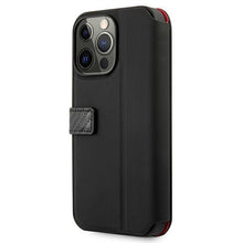Заредете изображение във визуализатора на галерията – Ferrari FESAXFLBKP13LBK iPhone 13 Pro / 13 6,1" czarny/black book On Track Carbon Stripe
