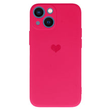 Заредете изображение във визуализатора на галерията – Vennus Silicone Heart Case for Iphone 13 design 1 fuchsia
