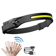 Заредете изображение във визуализатора на галерията – LED headlamp with IPX4 motion sensor USB-C 1200 mAh - black
