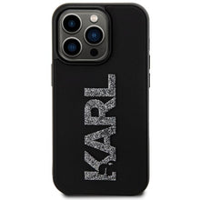 Заредете изображение във визуализатора на галерията – Original faceplate case KARL LAGERFELD KLHCP15L3DMBKCK for iPhone 15 PRO (3D Logo Glitter  / black)
