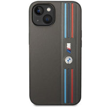 Заредете изображение във визуализатора на галерията – Case BMW BMHCP14S22PPMA iPhone 14 6.1" grey/grey Tricolor M Collection
