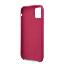 Заредете изображение във визуализатора на галерията – Guess GUHCN65LSLMGRE iPhone 11 Pro Max czerwony/burgundy hard case Silicone Vintage Gold Logo - TopMag

