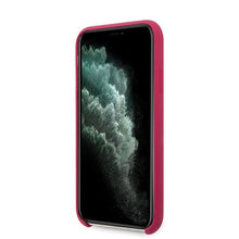Заредете изображение във визуализатора на галерията – Guess GUHCN65LSLMGRE iPhone 11 Pro Max czerwony/burgundy hard case Silicone Vintage Gold Logo - TopMag
