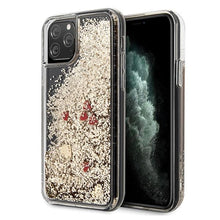 Заредете изображение във визуализатора на галерията – Guess GUHCN65GLHREGO iPhone 11 Pro Max gold/złoty hard case Liquid Glitter Hearts - TopMag

