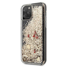 Заредете изображение във визуализатора на галерията – Guess GUHCN65GLHREGO iPhone 11 Pro Max gold/złoty hard case Liquid Glitter Hearts - TopMag
