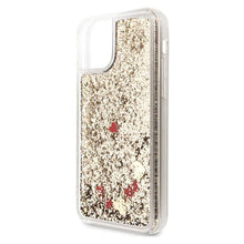 Заредете изображение във визуализатора на галерията – Guess GUHCN65GLHREGO iPhone 11 Pro Max gold/złoty hard case Liquid Glitter Hearts - TopMag
