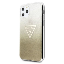 Заредете изображение във визуализатора на галерията – Guess GUHCN65SGTLGO iPhone 11 Pro Max złoty/gold hard case Glitter Triangle - TopMag
