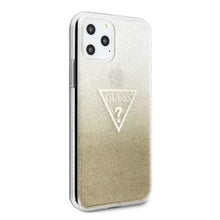 Заредете изображение във визуализатора на галерията – Guess GUHCN65SGTLGO iPhone 11 Pro Max złoty/gold hard case Glitter Triangle - TopMag
