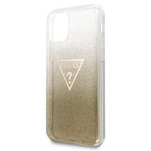 Заредете изображение във визуализатора на галерията – Guess GUHCN65SGTLGO iPhone 11 Pro Max złoty/gold hard case Glitter Triangle - TopMag
