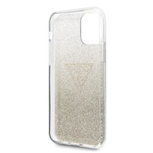 Заредете изображение във визуализатора на галерията – Guess GUHCN65SGTLGO iPhone 11 Pro Max złoty/gold hard case Glitter Triangle - TopMag
