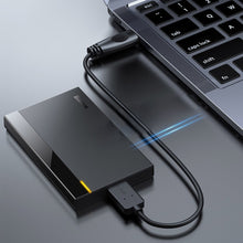 Заредете изображение във визуализатора на галерията – Baseus external hard drive HDD SSD housing case SATA 2,5'' USB 3.2 Gen 1 (5 Gbps) micro USB SuperSpeed + kabel black (CAYPH-A01) - TopMag

