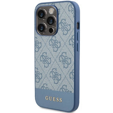 Заредете изображение във визуализатора на галерията – Original Case GUESS hardcase 4G Stripe Collection GUHCP15XG4GLBL for Iphone 15 Pro Max blue
