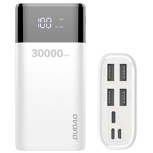 Заредете изображение във визуализатора на галерията – Dudao powerbank 4x USB 30000mAh with LCD 3A display white (K8Max white) - TopMag

