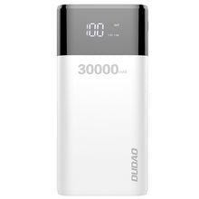 Заредете изображение във визуализатора на галерията – Dudao powerbank 4x USB 30000mAh with LCD 3A display white (K8Max white) - TopMag
