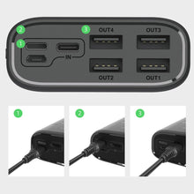 Заредете изображение във визуализатора на галерията – Dudao powerbank 4x USB 30000mAh with LCD 3A display white (K8Max white) - TopMag
