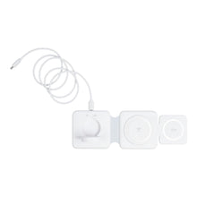 Заредете изображение във визуализатора на галерията – Wireless charger Qi 3in1 15W P14 working with MagSafe white
