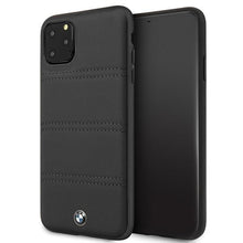 Заредете изображение във визуализатора на галерията – Etui hardcase BMW BMHCN65PELBK iPhone 11 Pro Max czarny/black Signature Horizontal Lines - TopMag
