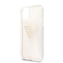 Заредете изображение във визуализатора на галерията – Guess GUHCN58SGTLGO iPhone 11 Pro złoty/gold hard case Glitter Triangle - TopMag
