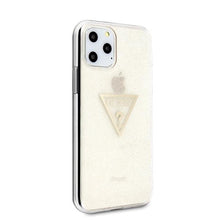 Заредете изображение във визуализатора на галерията – Guess GUHCN58SGTLGO iPhone 11 Pro złoty/gold hard case Glitter Triangle - TopMag
