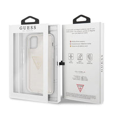 Заредете изображение във визуализатора на галерията – Guess GUHCN58SGTLGO iPhone 11 Pro złoty/gold hard case Glitter Triangle - TopMag
