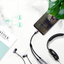 Заредете изображение във визуализатора на галерията – Ugreen cable headphone splitter USB Type C - 2x 3.5 mm mini jack AUX 20cm gray (30732) - TopMag
