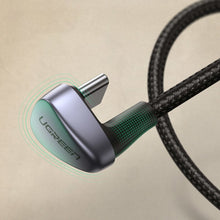 Заредете изображение във визуализатора на галерията – Ugreen nylon angled cable USB cable - USB Type C 1 m 3 A 18 W Quick Charge AFC FCP for gamers gray (70313) - TopMag

