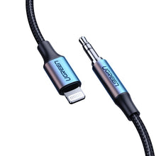 Заредете изображение във визуализатора на галерията – Ugreen cable AUX MFI Lightning audio cable - 3.5 mm mini jack 1 m gray (70509) - TopMag
