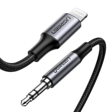 Заредете изображение във визуализатора на галерията – Ugreen cable AUX MFI Lightning audio cable - 3.5 mm mini jack 1 m gray (70509) - TopMag
