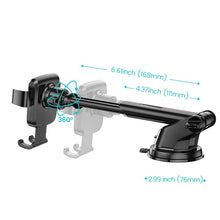 Заредете изображение във визуализатора на галерията – Ugreen telescopic gravity car windshield holder for dashboard black (60990) - TopMag
