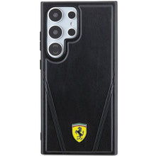 Заредете изображение във визуализатора на галерията – Original FERRARI hardcase Hot Stamp V Lines MagSafe FEHMS24LP3BAK for Samsung Galaxy  S24 Ultra Black
