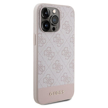 Заредете изображение във визуализатора на галерията – Original Case GUESS hard case 4G Stripe Collection GUHCP14LG4GLPI for Iphone 14 Pro pink
