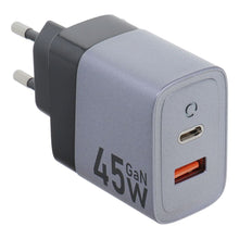 Заредете изображение във визуализатора на галерията – Forcell F-Energy Travel Charger with USB C and USB A sockets - 4A 45W with PD and Quick Charge 4.0 function
