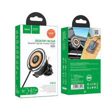 Заредете изображение във визуализатора на галерията – HOCO car holder with wireless charging automatic 15W CW42 black
