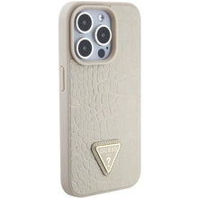 Заредете изображение във визуализатора на галерията – Guess Croco Triangle Logo case for iPhone 15 Pro - gold
