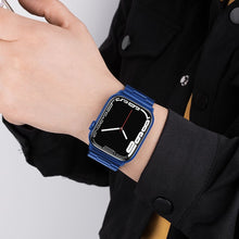 Заредете изображение във визуализатора на галерията – HOCO strap for Apple Watch 42/44/45/49mm Grand steel WA10 midnight blue
