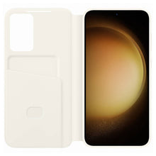 Заредете изображение във визуализатора на галерията – Samsung Smart View Wallet Case for Samsung Galaxy S23+ Cover with Smart Flip Window Card Wallet Cream (EF-ZS916CUEGWW)
