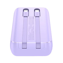 Заредете изображение във визуализатора на галерията – Mini power bank with built-in cables Joyroom JR-PBC07 20000mAh 30W - purple
