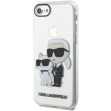 Заредете изображение във визуализатора на галерията – Karl Lagerfeld KLHCI8HNKCTGT iPhone 7/8/ SE 2020 / SE 2022 transparent hardcase Gliter Karl&amp;Choupette

