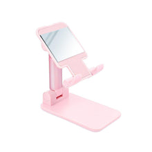 Заредете изображение във визуализатора на галерията – Foldable desk holder with mirror pink - TopMag
