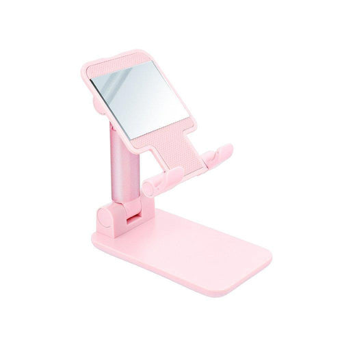 Foldable desk holder with mirror pink - TopMag