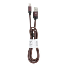 Заредете изображение във визуализатора на галерията – кабел usb - type c 3.0 leather c183 dark brown 1 meter - TopMag
