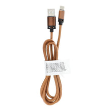 Заредете изображение във визуализатора на галерията – кабел usb - type c 3.0 leather c183 light brown 1 meter - TopMag
