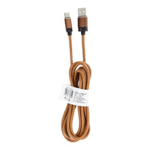 Заредете изображение във визуализатора на галерията – кабел usb - type c 3.0 leather c183 light brown 2 meter - TopMag
